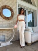 Komplet QUEEN logo – ecru