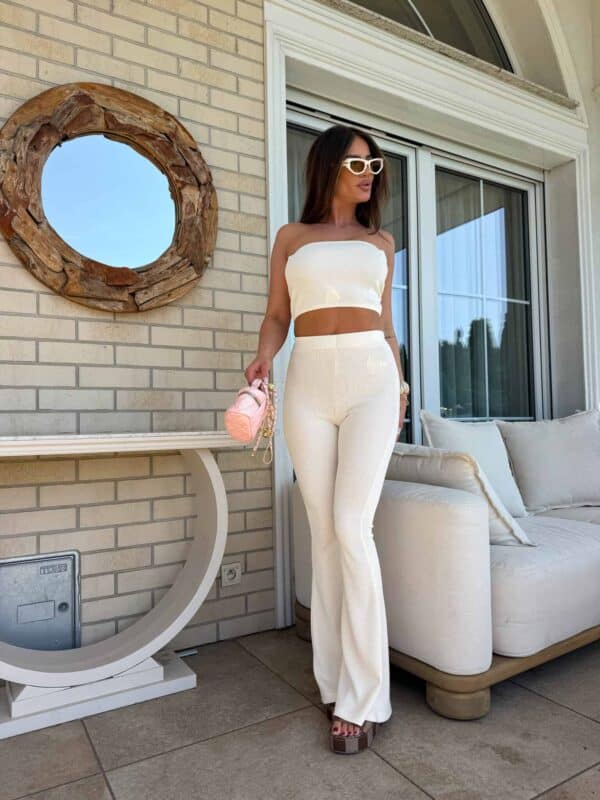 Komplet QUEEN logo – ecru