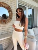 Komplet QUEEN logo – ecru