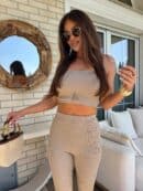 Komplet QUEEN logo – mokka