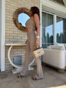 Komplet QUEEN logo – mokka