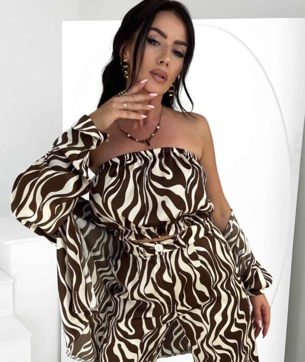 Komplet LAURENT print zebra – czekoladowa Komplet LAURENT print zebra – czekoladowa