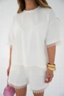 T-Shirt damski BG Hey | ecru