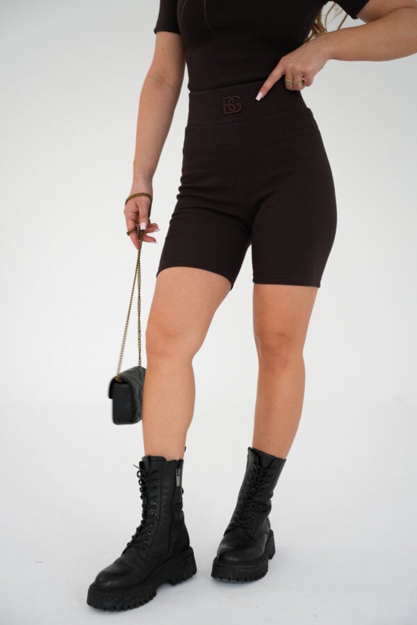 Legginsy kolarki damskie BG Dutti | gorzka czekolada