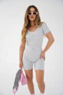 Legginsy kolarki damskie BG Dutti | szary melanż