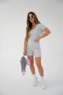 Legginsy kolarki damskie BG Dutti | szary melanż