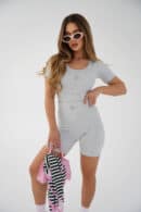 Legginsy kolarki damskie BG Dutti | szary melanż
