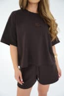T-Shirt damski BG Ocean | gorzka czekolada T-Shirt damski BG Ocean | gorzka czekolada