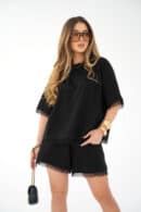 T-Shirt damski BG Hey | czarny T-Shirt damski BG Hey | czarny