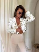 Marynarka SLIM print lampart - ecru Marynarka SLIM print lampart - ecru
