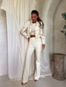 Marynarka SLIM print lampart - jasny beż Marynarka SLIM print lampart - jasny beż