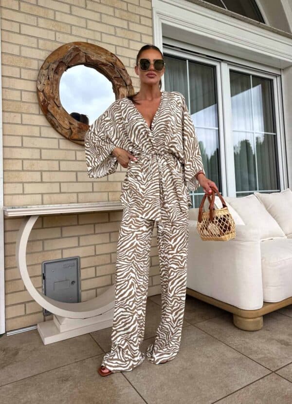 Komplet SILIA print zebra – ecru-beż Komplet SILIA print zebra – ecru-beż