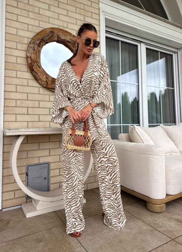Komplet SILIA print zebra – ecru-beż Komplet SILIA print zebra – ecru-beż
