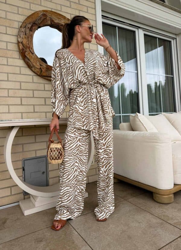 Komplet SILIA print zebra – ecru-beż Komplet SILIA print zebra – ecru-beż