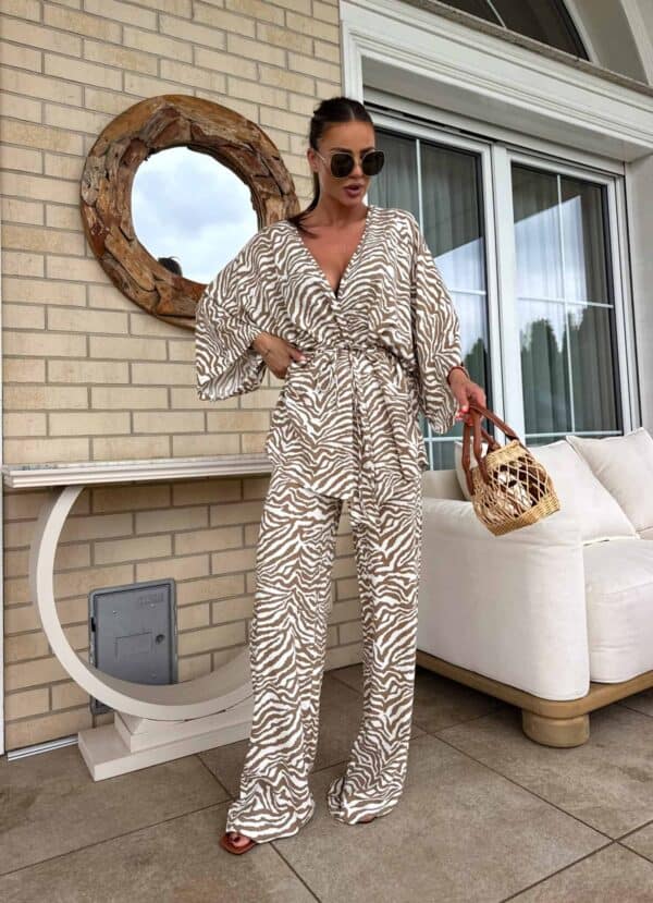 Komplet SILIA print zebra – ecru-beż Komplet SILIA print zebra – ecru-beż