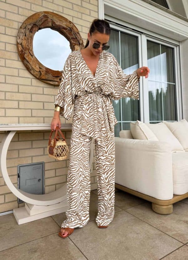 Komplet SILIA print zebra – ecru-beż Komplet SILIA print zebra – ecru-beż