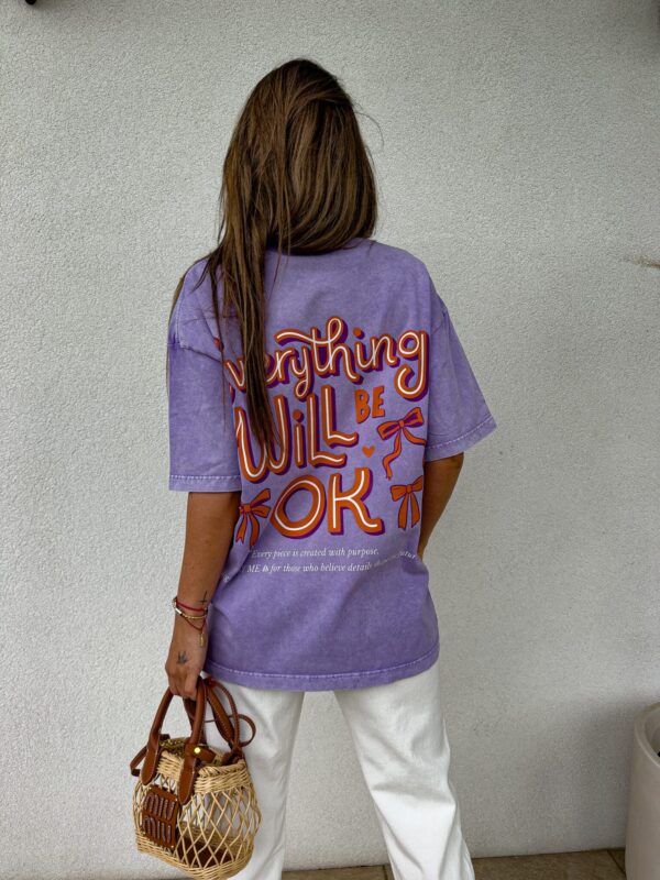 Dekatyzowany t-shirt WILL BE OK - lila