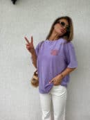 Dekatyzowany t-shirt WILL BE OK - lila