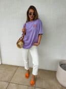 Dekatyzowany t-shirt WILL BE OK - lila