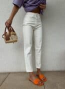 Jeansy MOM FIT – ecru
