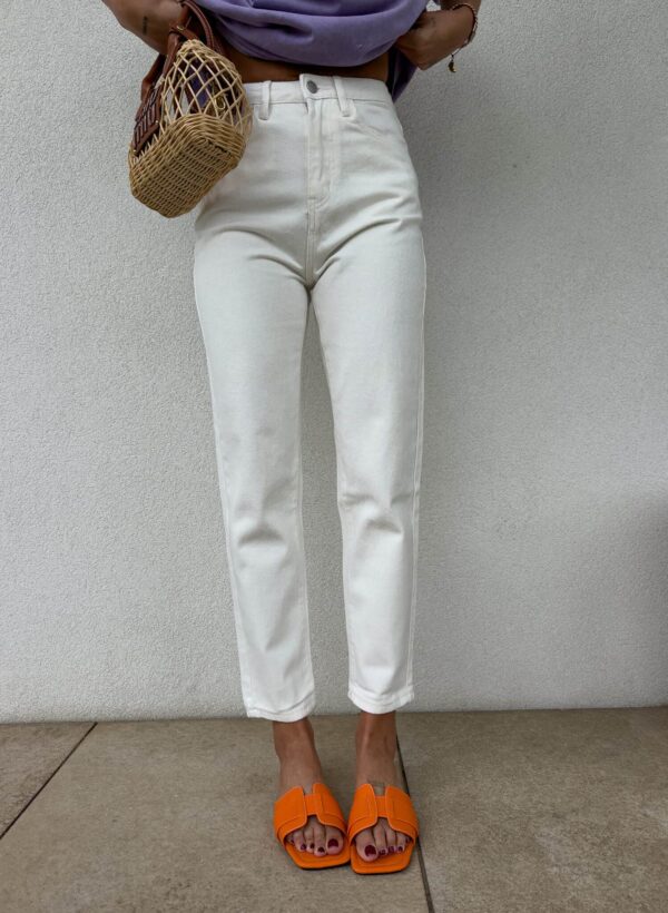Jeansy MOM FIT – ecru