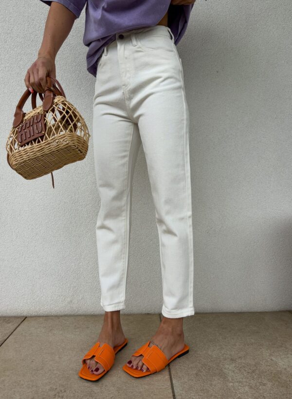 Jeansy MOM FIT – ecru