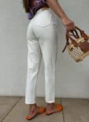 Jeansy MOM FIT – ecru