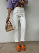 Jeansy MOM FIT – ecru