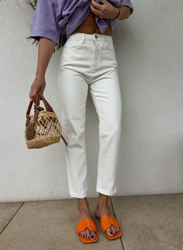 Jeansy MOM FIT – ecru