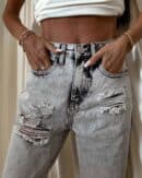 Jeansy MOM FIT PREMIUM –  szare
