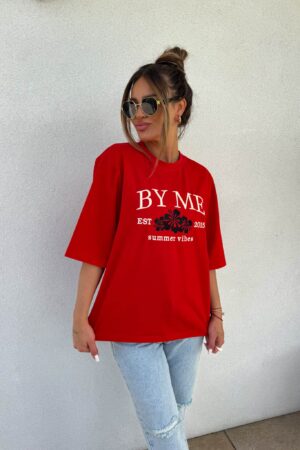T-shirt VIBES - czerwony