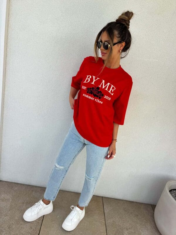 T-shirt VIBES - czerwony