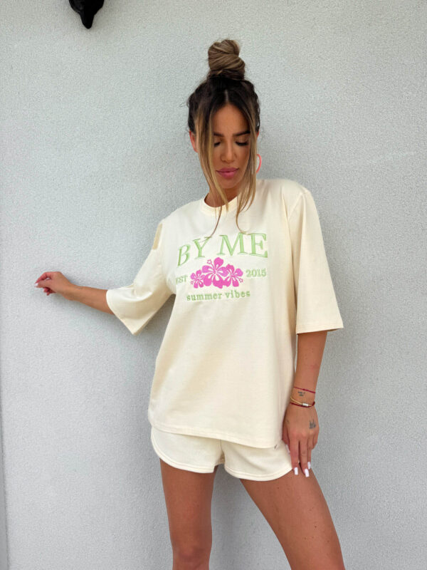 T-shirt VIBES - waniliowy