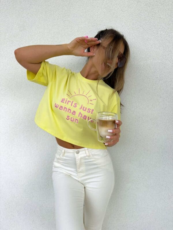 T-shirt HAVE SUN – cytrynowy T-shirt HAVE SUN – cytrynowy