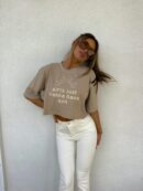T-shirt HAVE SUN – ciemny beż