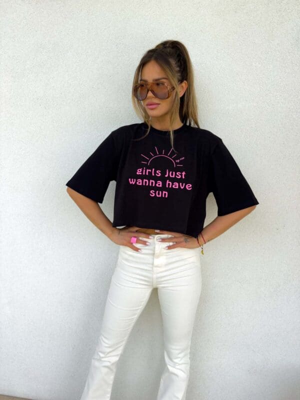 T-shirt HAVE SUN – czarny