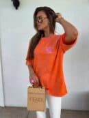 Dekatyzowany t-shirt WILL BE OK - pomarańczowy Dekatyzowany t-shirt WILL BE OK - pomarańczowy