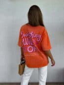 Dekatyzowany t-shirt WILL BE OK - pomarańczowy Dekatyzowany t-shirt WILL BE OK - pomarańczowy