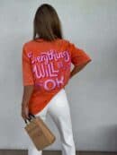 Dekatyzowany t-shirt WILL BE OK - pomarańczowy Dekatyzowany t-shirt WILL BE OK - pomarańczowy