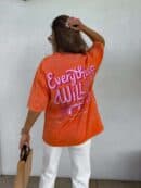 Dekatyzowany t-shirt WILL BE OK - pomarańczowy Dekatyzowany t-shirt WILL BE OK - pomarańczowy