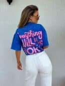 Dekatyzowany t-shirt WILL BE OK - chabrowy Dekatyzowany t-shirt WILL BE OK - chabrowy