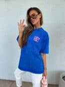 Dekatyzowany t-shirt WILL BE OK - chabrowy Dekatyzowany t-shirt WILL BE OK - chabrowy
