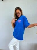 Dekatyzowany t-shirt WILL BE OK - chabrowy Dekatyzowany t-shirt WILL BE OK - chabrowy