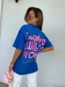 Dekatyzowany t-shirt WILL BE OK - chabrowy Dekatyzowany t-shirt WILL BE OK - chabrowy