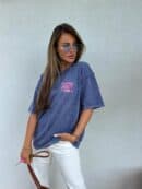 Dekatyzowany t-shirt WILL BE OK - jeansowy Dekatyzowany t-shirt WILL BE OK - jeansowy