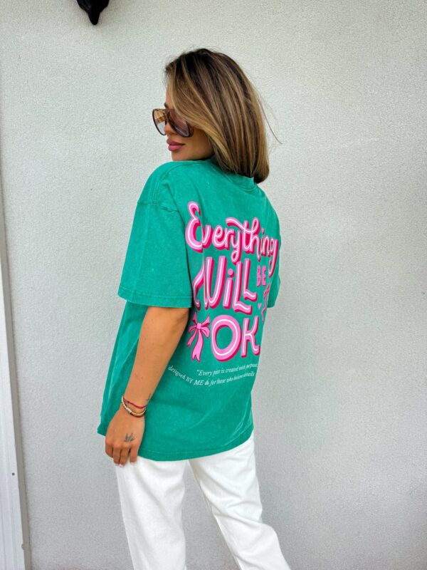 Dekatyzowany t-shirt WILL BE OK - jasny zielony Dekatyzowany t-shirt WILL BE OK - jasny zielony