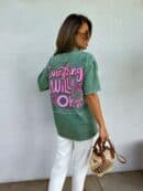 Dekatyzowany t-shirt WILL BE OK - rozbielony khaki Dekatyzowany t-shirt WILL BE OK - rozbielony khaki