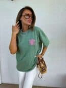 Dekatyzowany t-shirt WILL BE OK - rozbielony khaki Dekatyzowany t-shirt WILL BE OK - rozbielony khaki