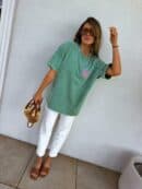 Dekatyzowany t-shirt WILL BE OK - rozbielony khaki Dekatyzowany t-shirt WILL BE OK - rozbielony khaki