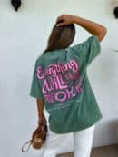 Dekatyzowany t-shirt WILL BE OK - rozbielony khaki Dekatyzowany t-shirt WILL BE OK - rozbielony khaki